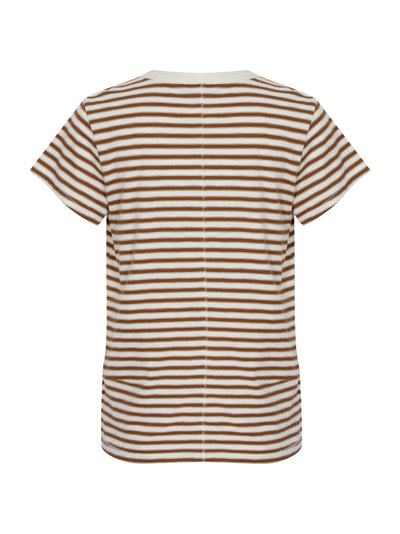 The Slub Stripe Tee (Worn Brown Multi)