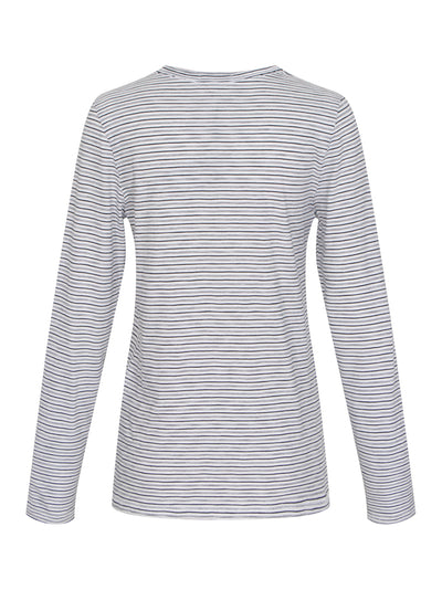 The Slub Stripe Ls Tee White Multi