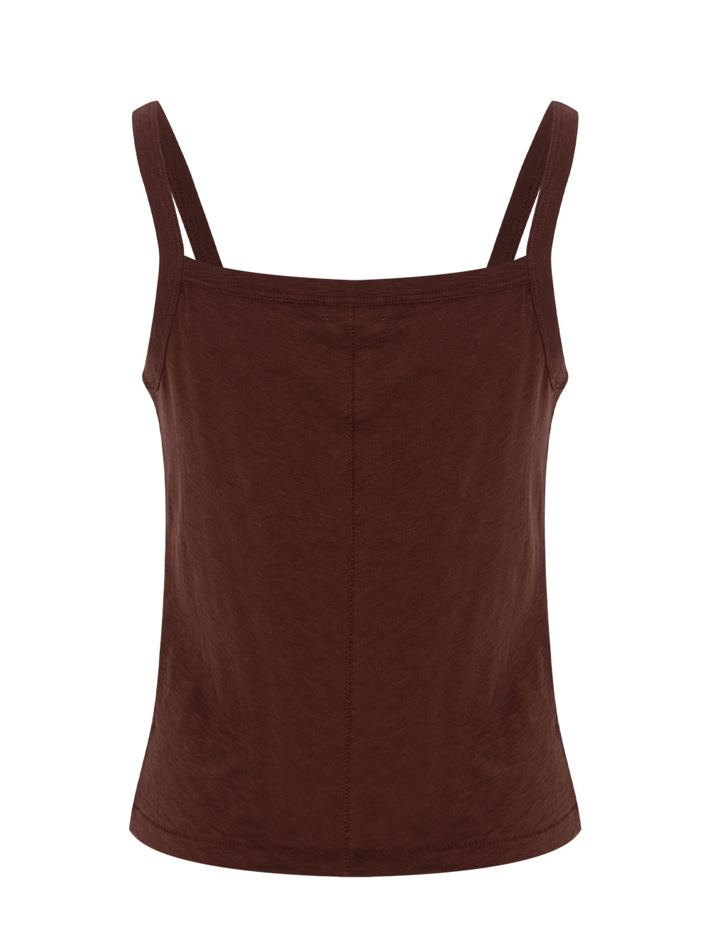 The Slub Square Neck Tank (Warm Brown)