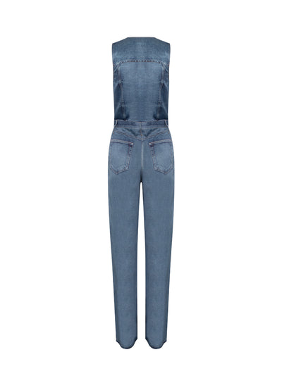 Miramar Satin Sleeveless Jumpsuit (Avalon)