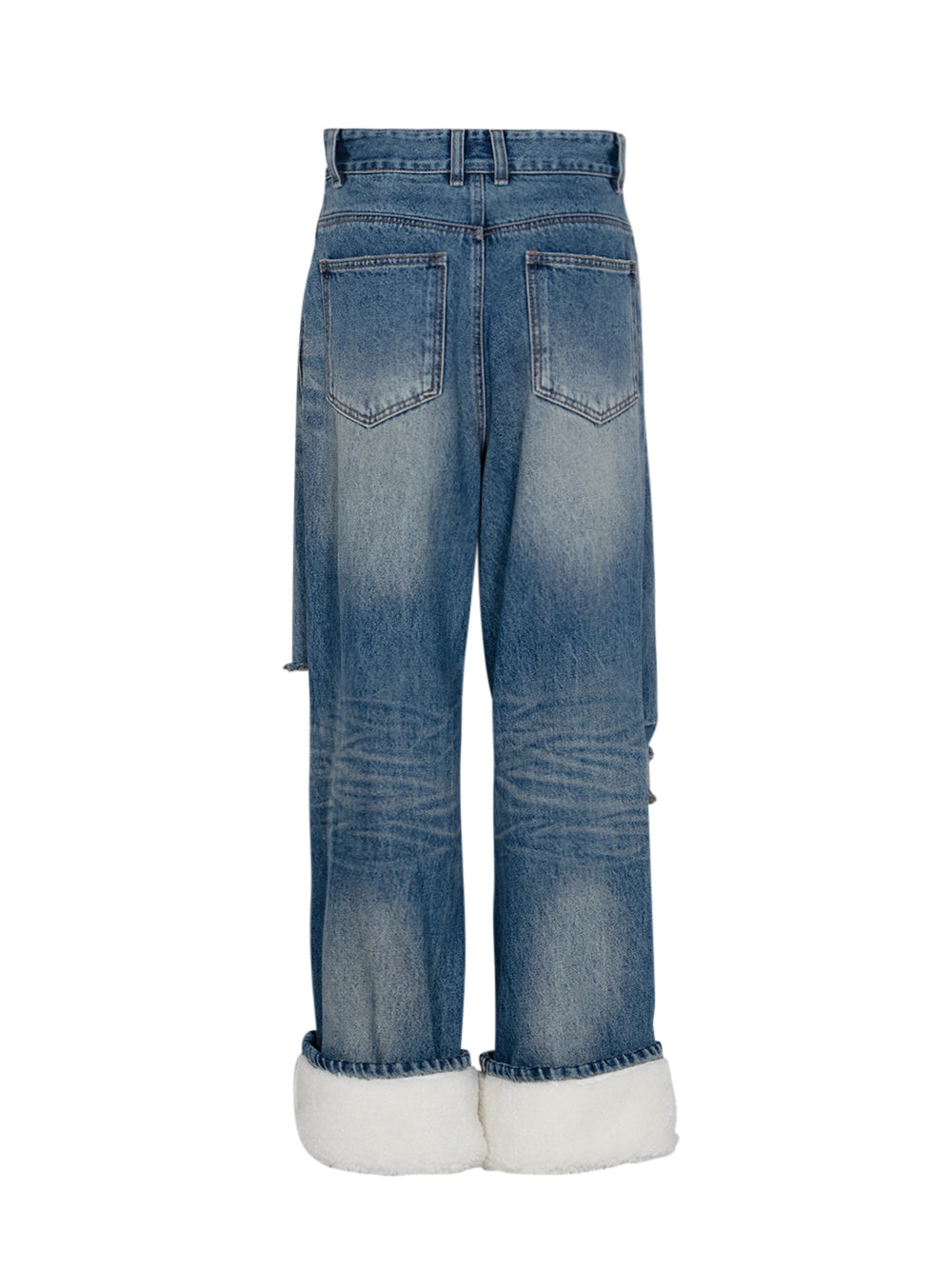 Navy Womens Shearing Denim Pants Navy