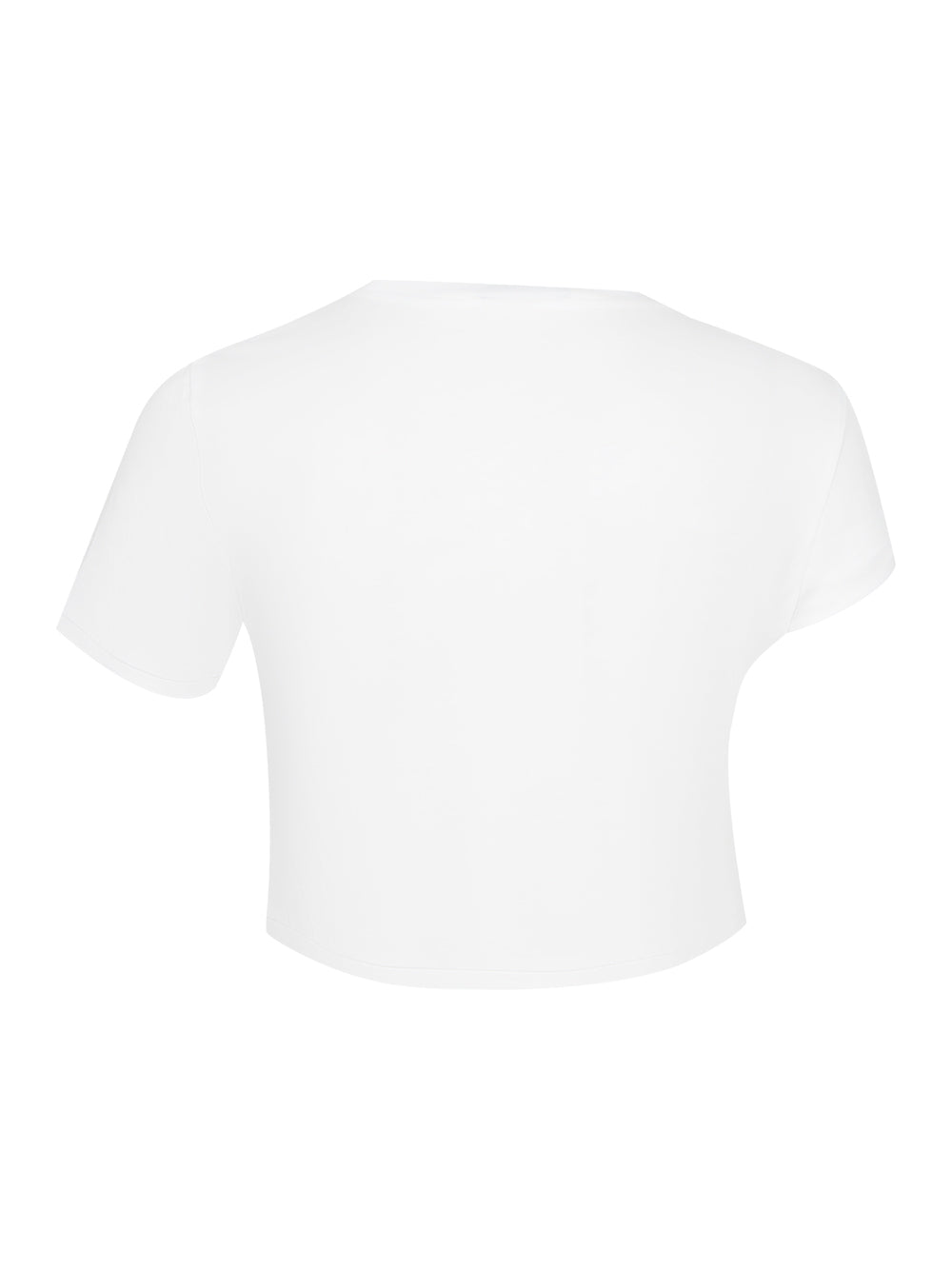 Cropped Gathered T-Shirt White