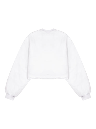 Womens Logo Padded Crop T-Shirt White