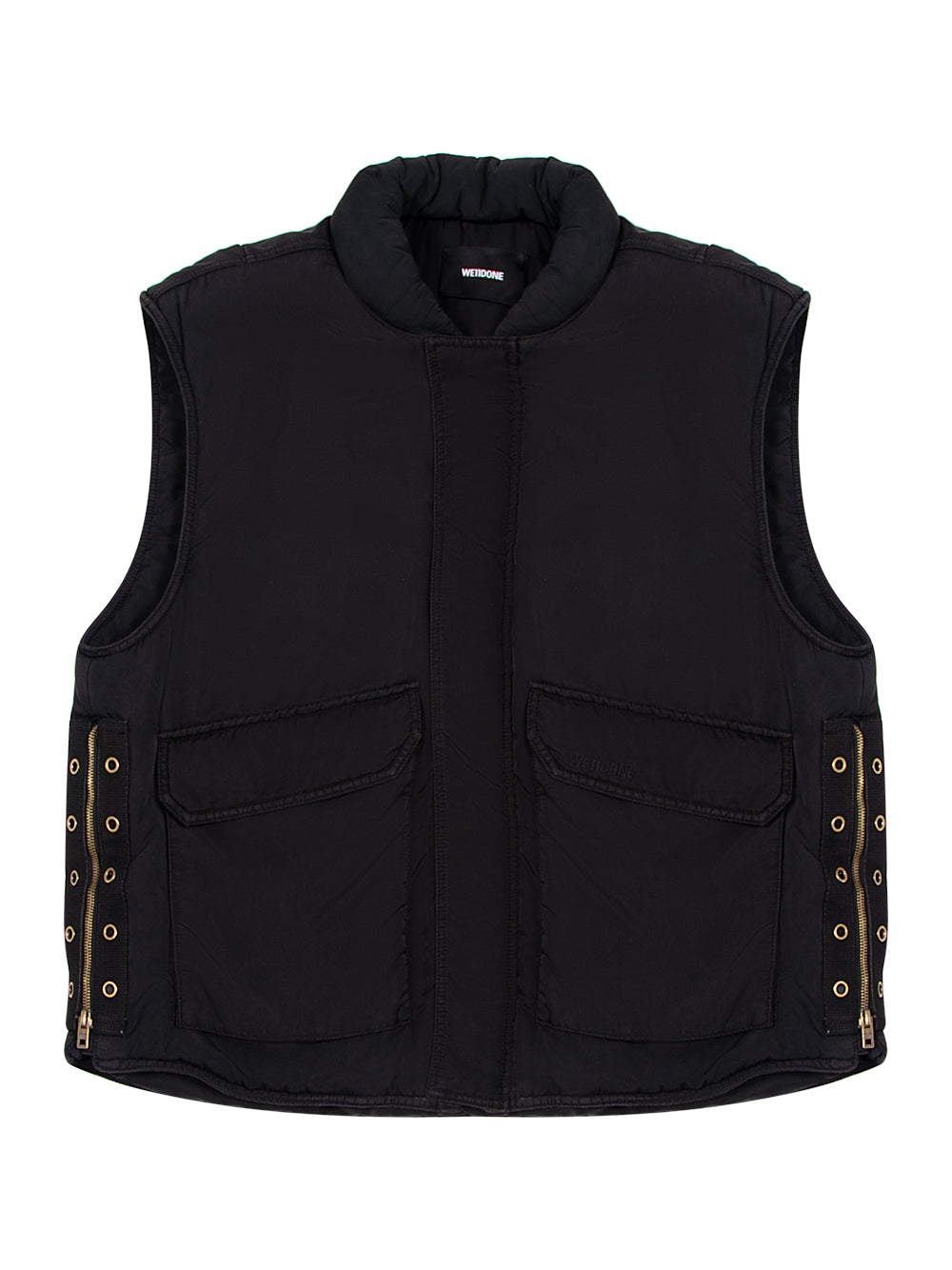 Black Mens Padded Flak Vest Black