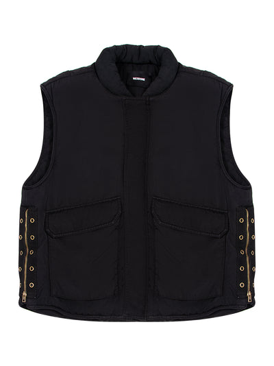 Black Mens Padded Flak Vest Black