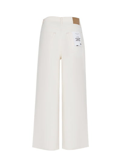 Featherweight Andi High-Rise Ankle Wide Leg (Ecru)