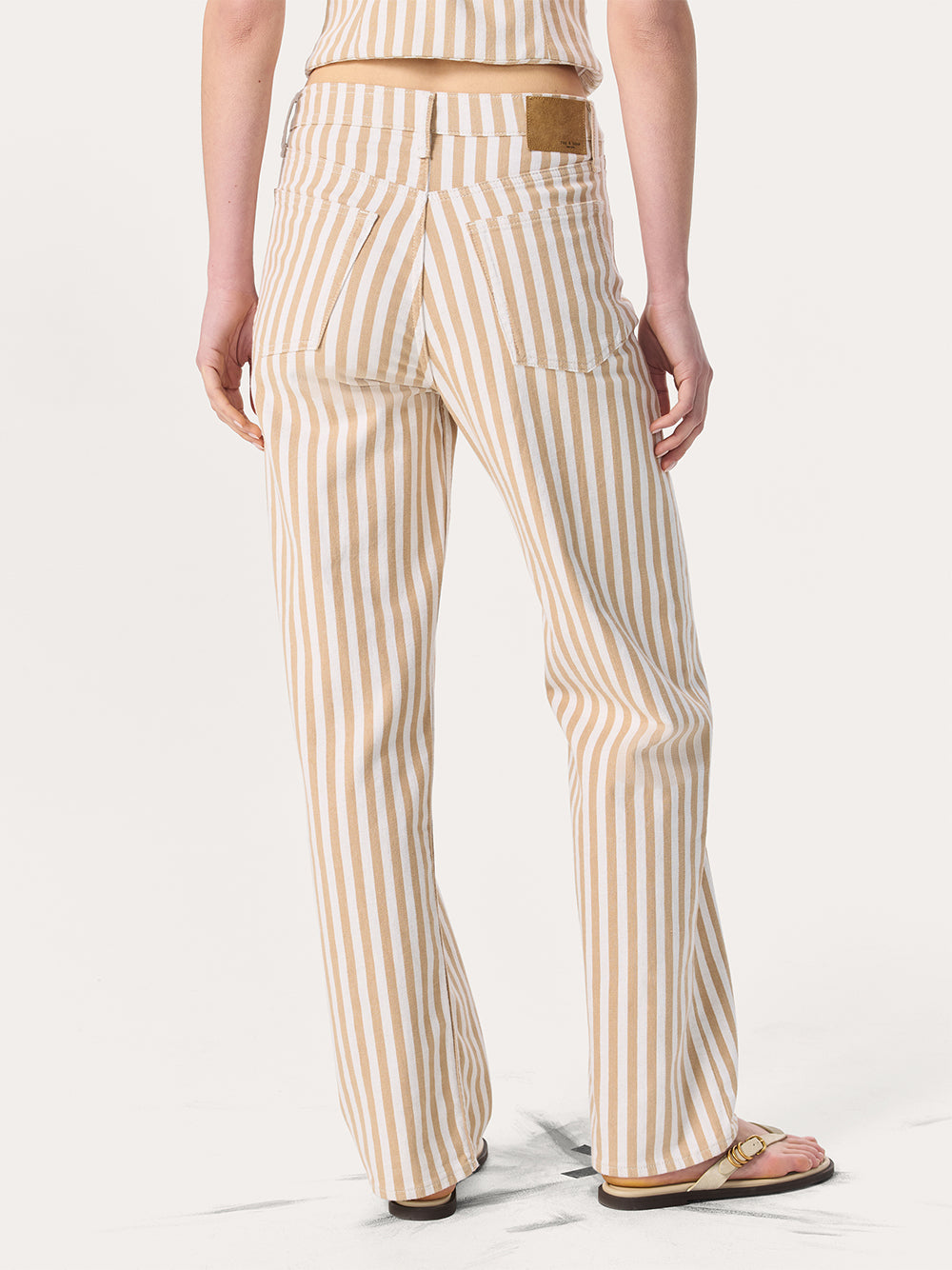Shea Relaxed Straight Jean (Tan Stripe)