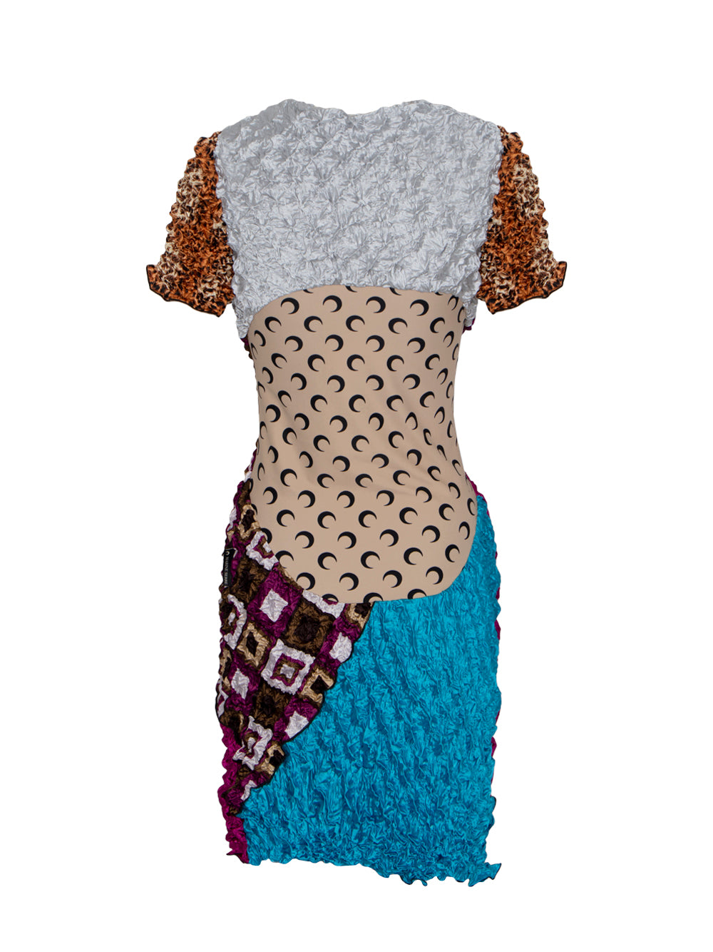 Regenerated Pop-Corn Mini Dress Tan