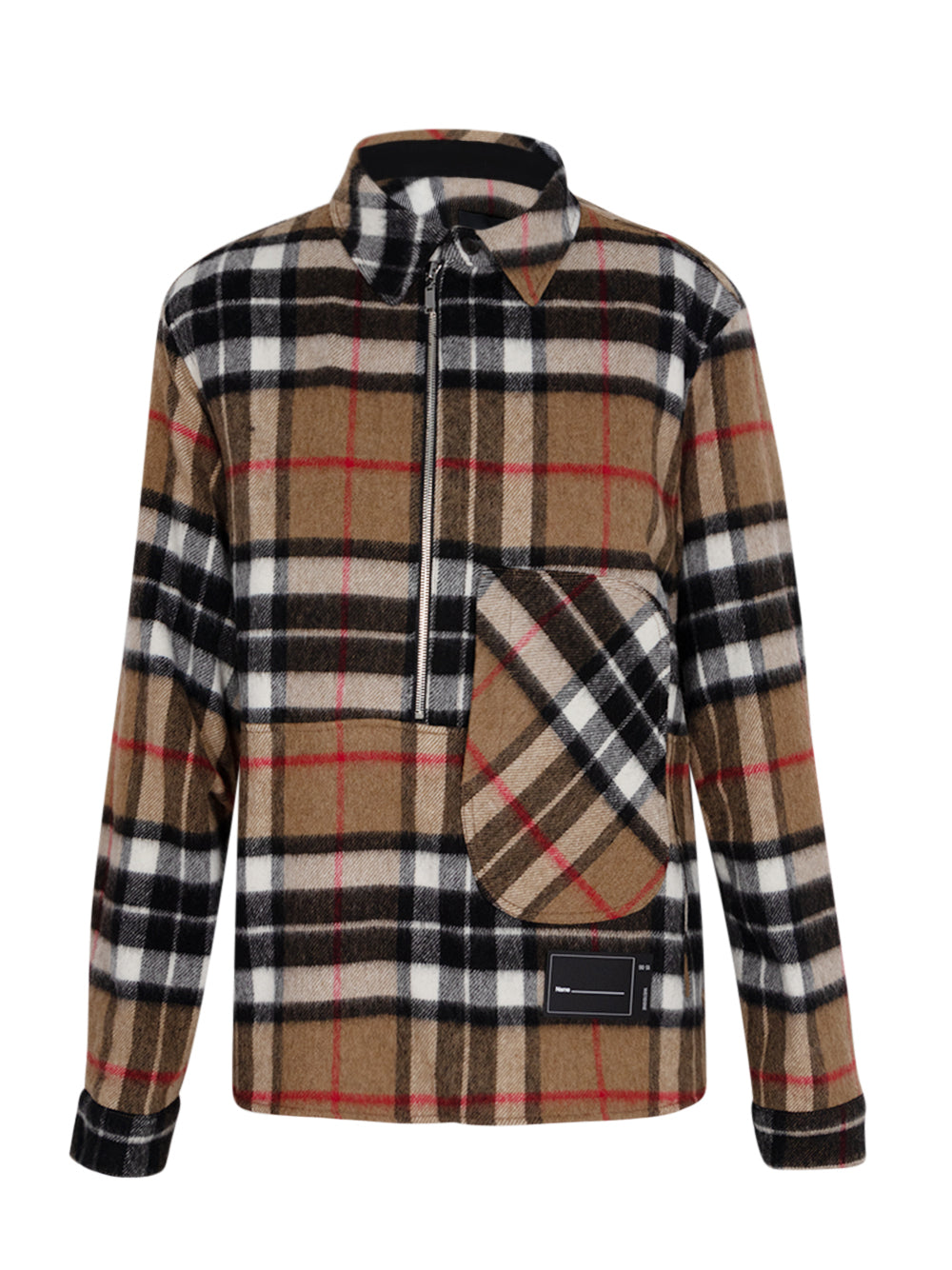 Check Anorak Wool Shirt (Camel)