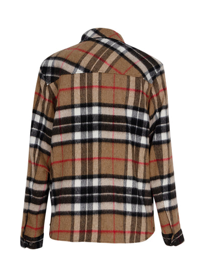 Check Anorak Wool Shirt (Camel)