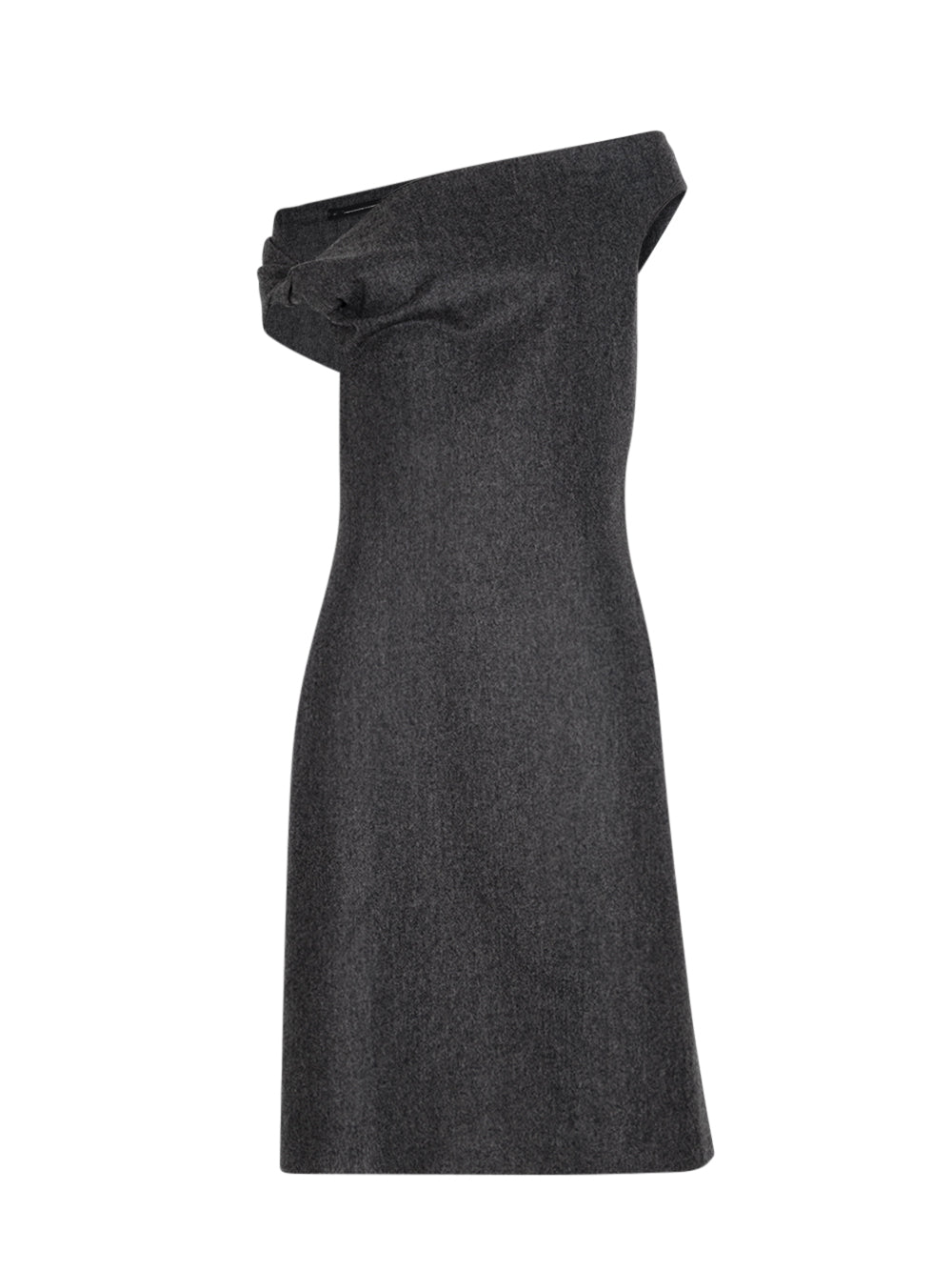 Twisted Shoulder Dress (Dark Grey)