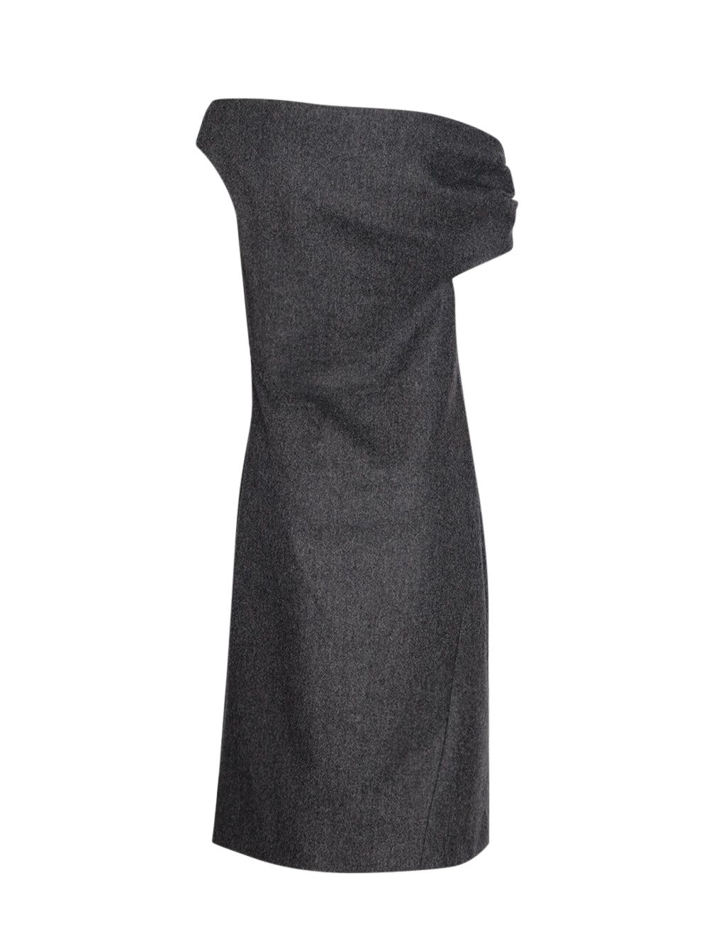 Twisted Shoulder Dress (Dark Grey)