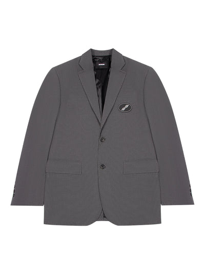 Oversized Suit Logo Blazer (Charcoal)