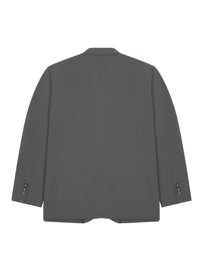 Oversized Suit Logo Blazer (Charcoal)