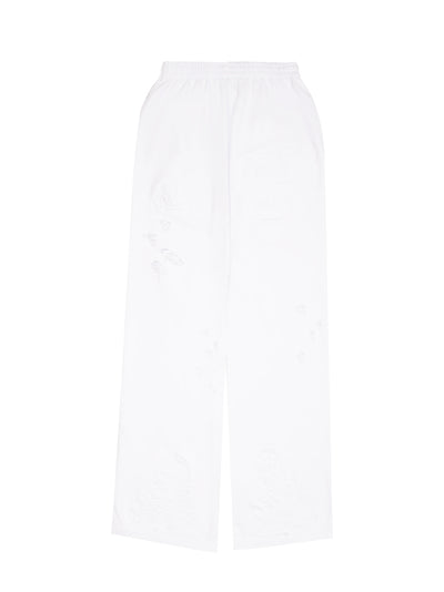 Distressed Jersey Pants (White)