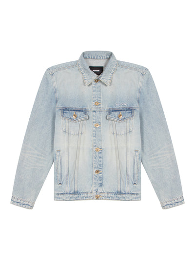 Embroidered Logo Denim Jacket (Sky Blue)