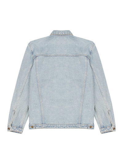 Embroidered Logo Denim Jacket (Sky Blue)