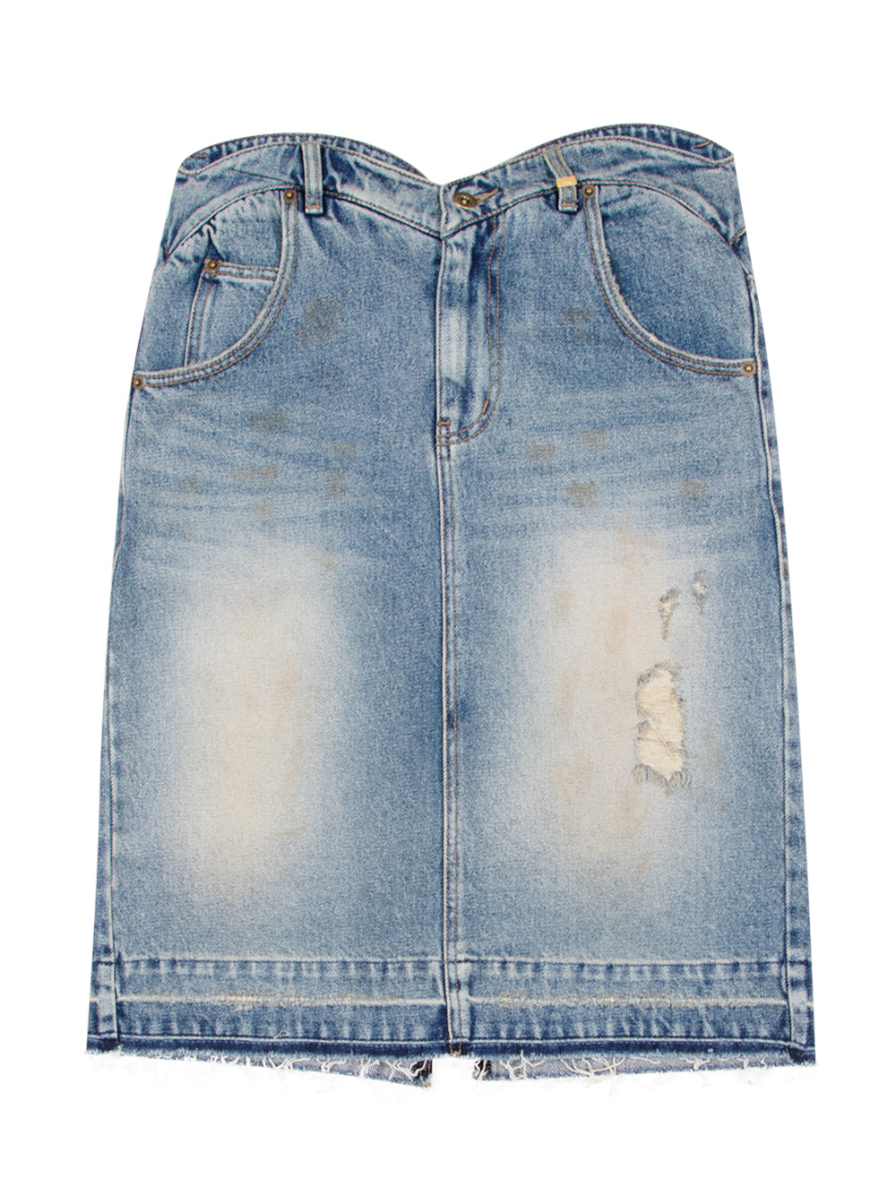 Heart-Shaped Denim Skirt (Blue)