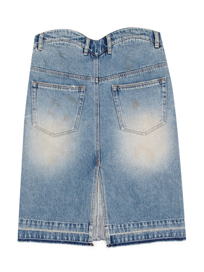 Heart-Shaped Denim Skirt (Blue)