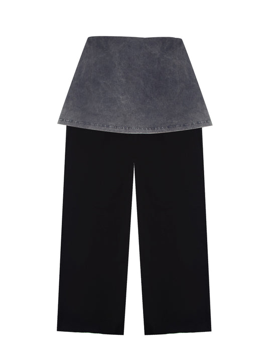 Layered Jersey Pants (Black)