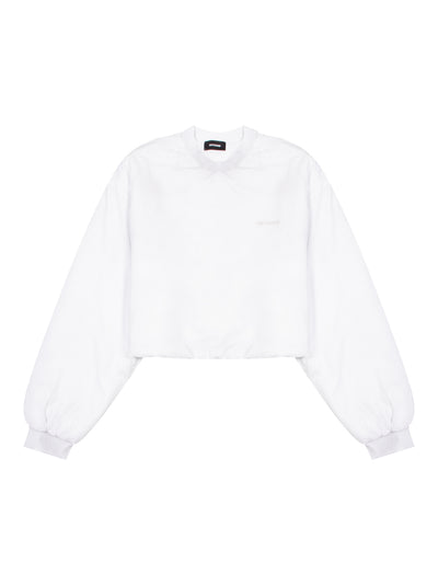 Padded Crop Cotton T-shirt (White)