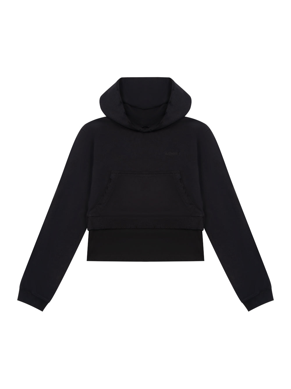 Pearl Logo Layered Hoodie (Black)