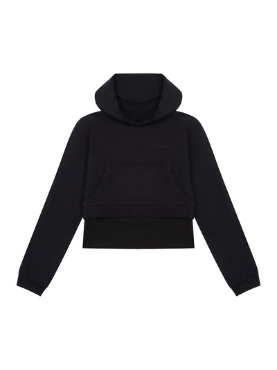 Pearl Logo Layered Hoodie (Black)