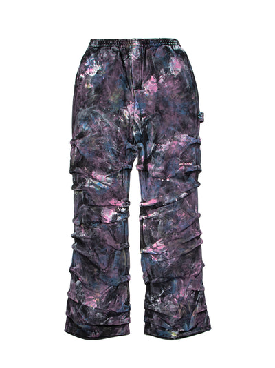 Abstract Painted Wrinkle Pants (Pink)
