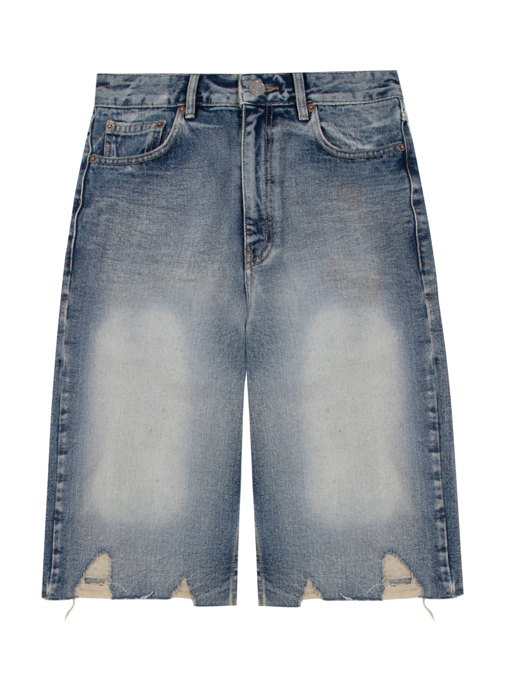 Rhinestone Denim Shorts (Sky)
