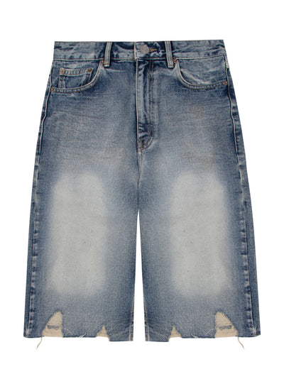 Rhinestone Denim Shorts (Sky)