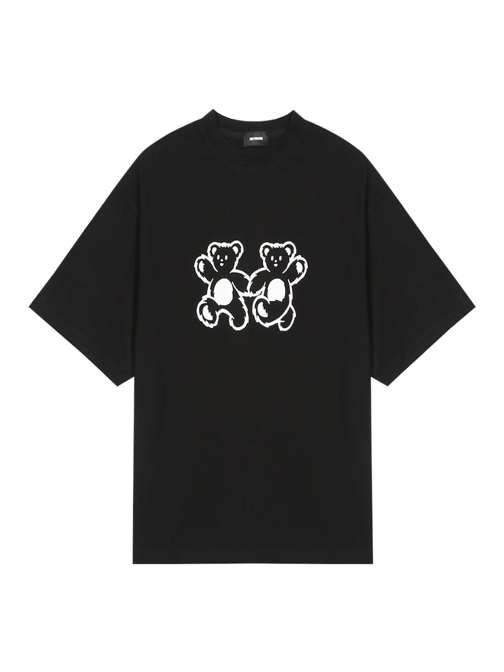 Black Teddy Bear Twins T-shirt Black