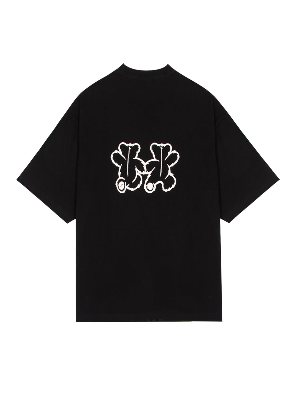 Black Teddy Bear Twins T-shirt Black