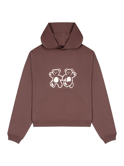 Teddy Twins Hoodie (Brown)