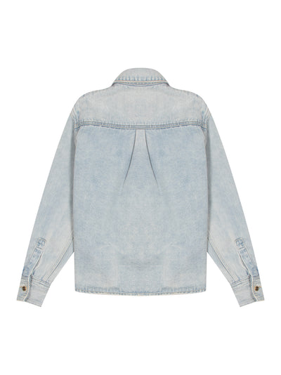 Washed Denim Shirt (Sky Blue)