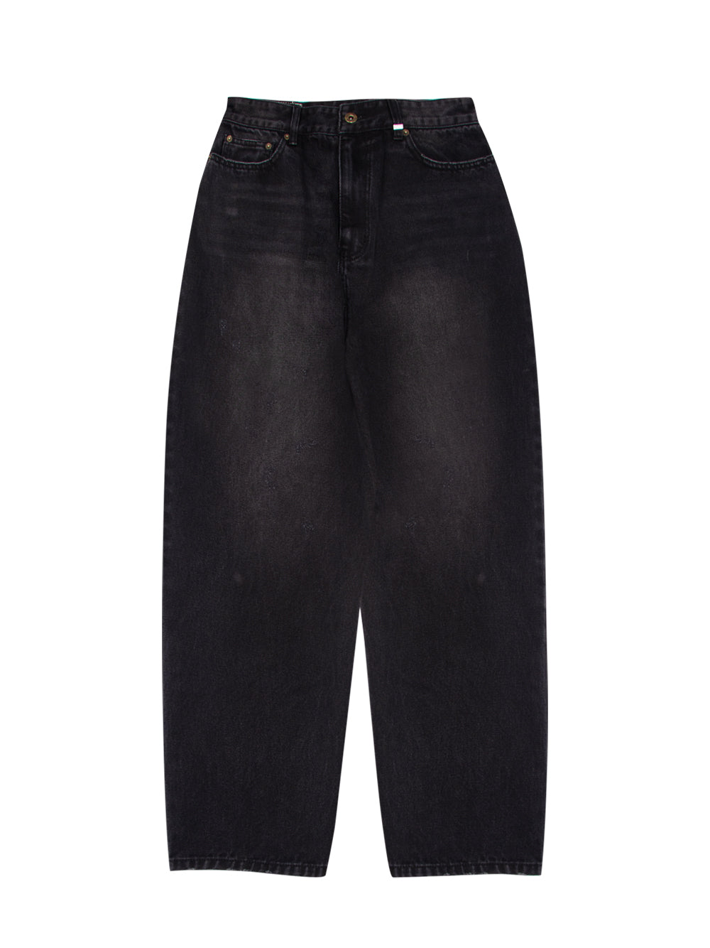 Washed Loose-Fit Denim Pants (Black)