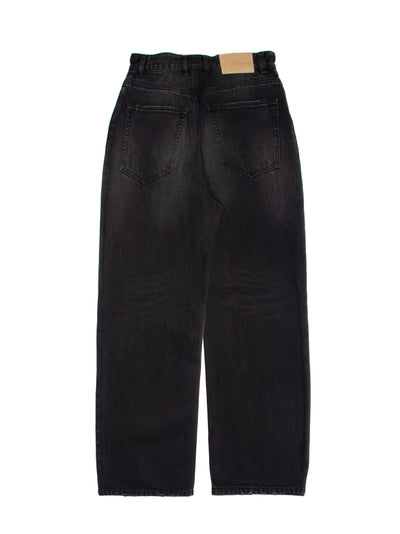 Washed Loose-Fit Denim Pants (Black)