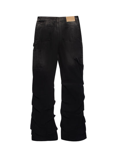 Washed Wrinkled Pants (Black)