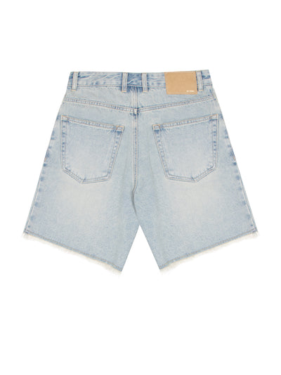 Washed and Cuffed Denim Shorts (Sky Blue)