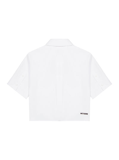 Cropped Pocket Shirt (White)