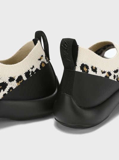 Tabi Sandals White Leopard