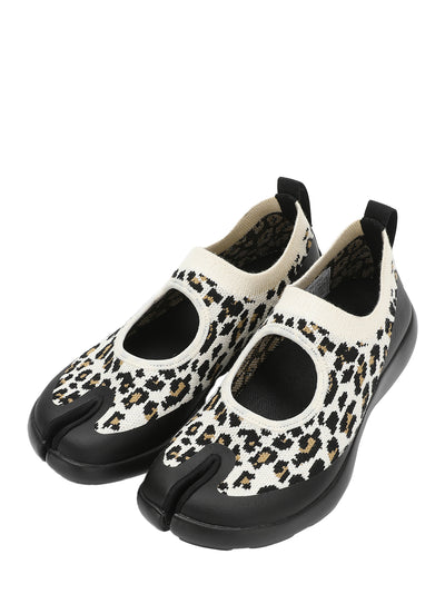 Tabi Sandals White Leopard