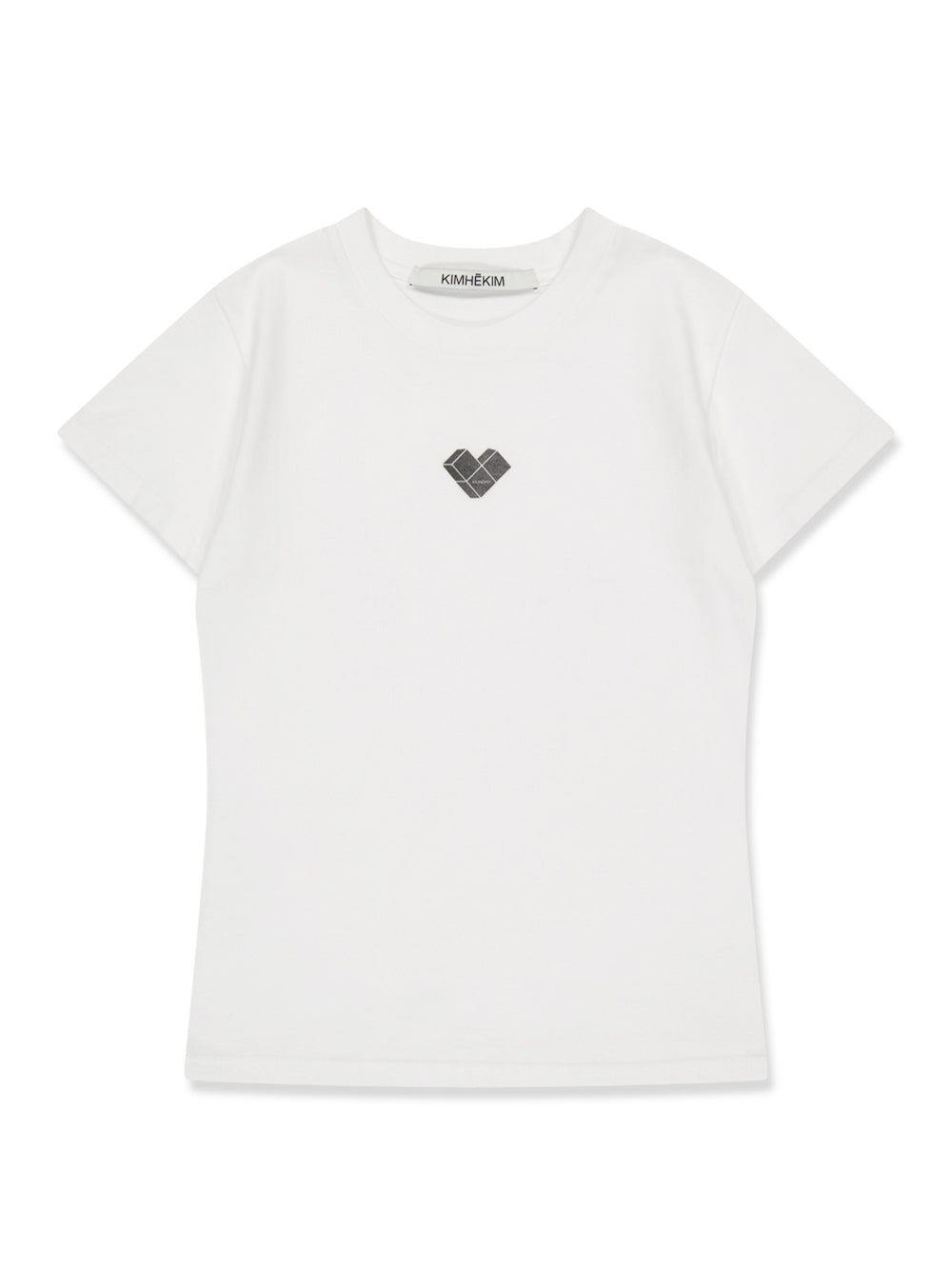 Heart Puzzle Stamped Slim Fit White