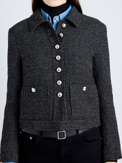 Marcella Jacket In Tweed Black/Alabaster