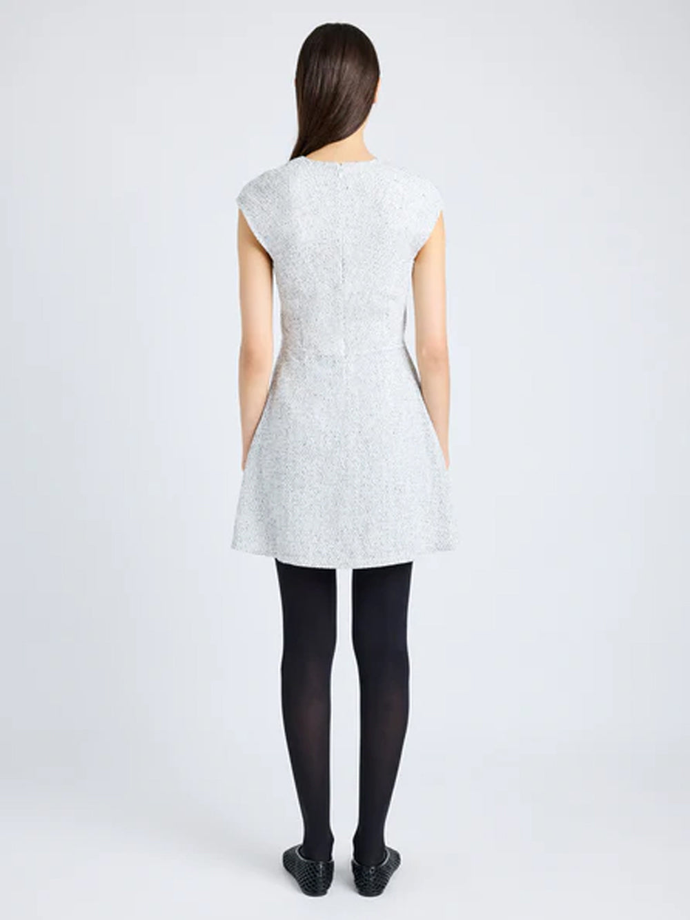 Maryam Dress In Tweed Alabaster/Black