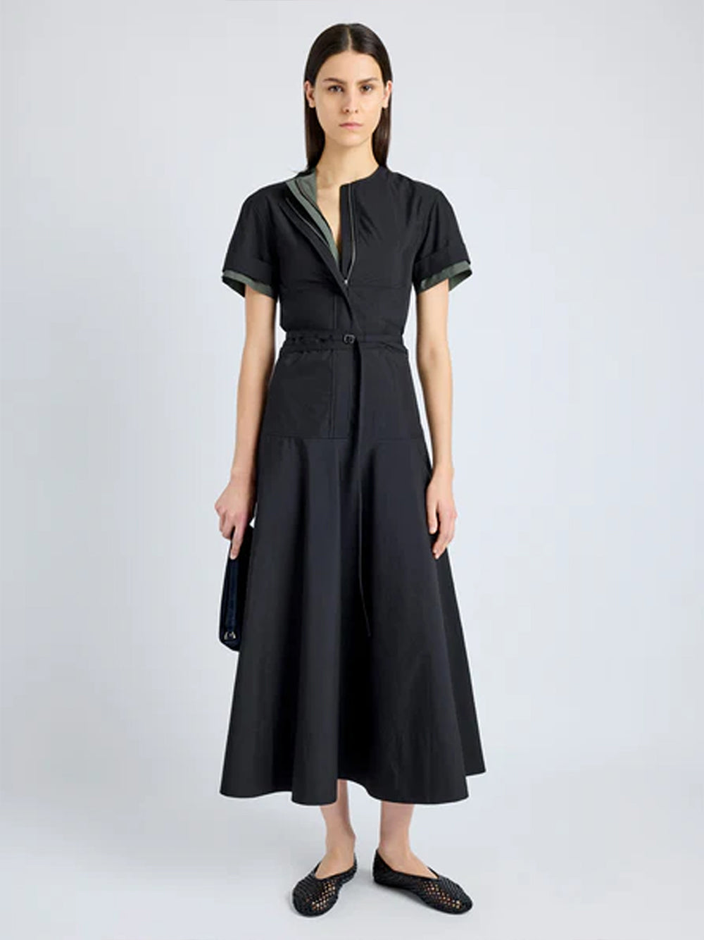 Elizabeth Dress In Parachute Cotton Black