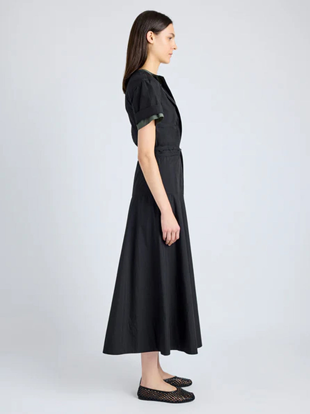 Elizabeth Dress In Parachute Cotton Black