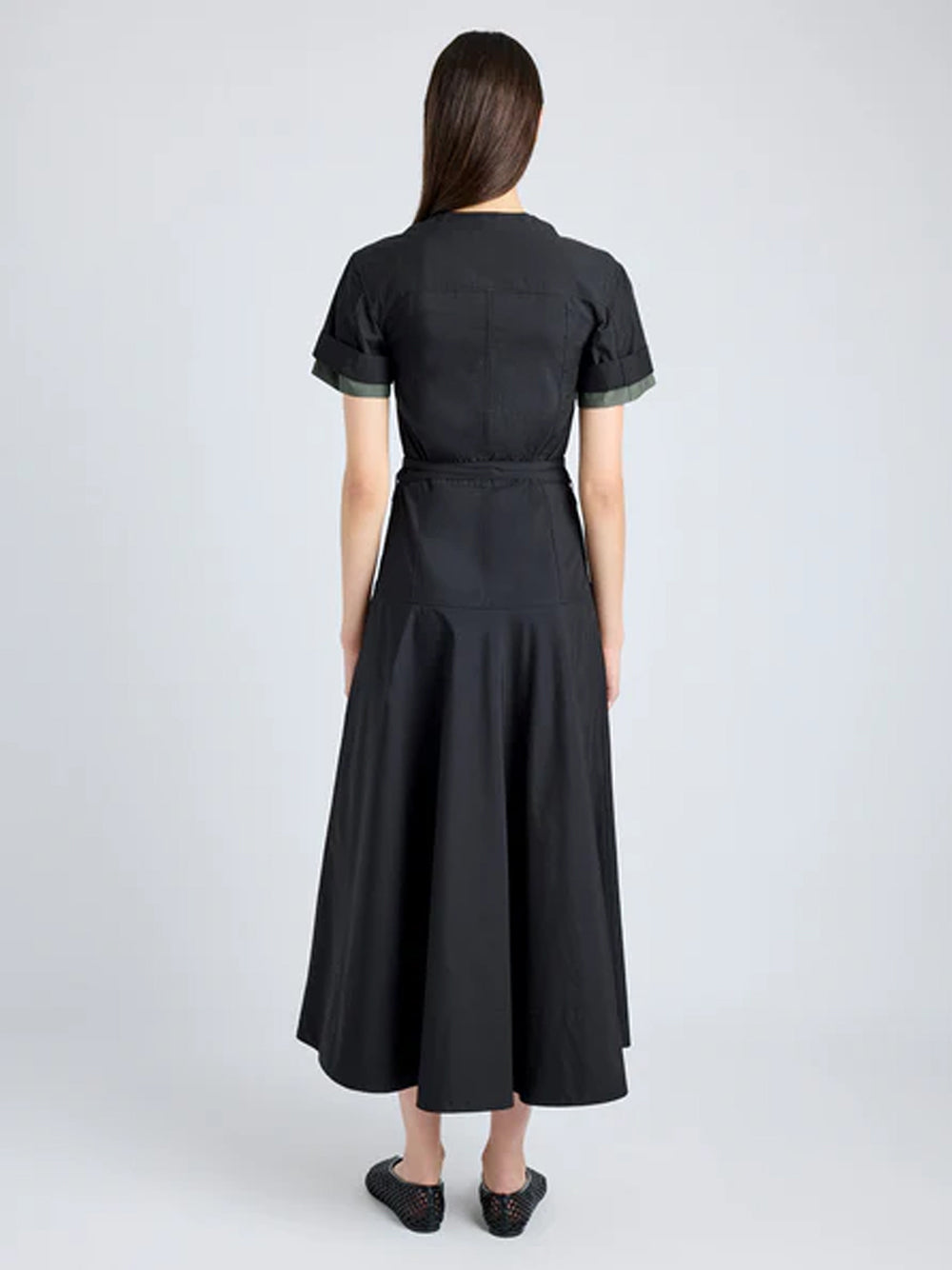 Elizabeth Dress In Parachute Cotton Black