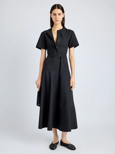 Elizabeth Dress In Parachute Cotton Black