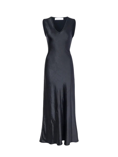 Charlotte Dress In Satin Black