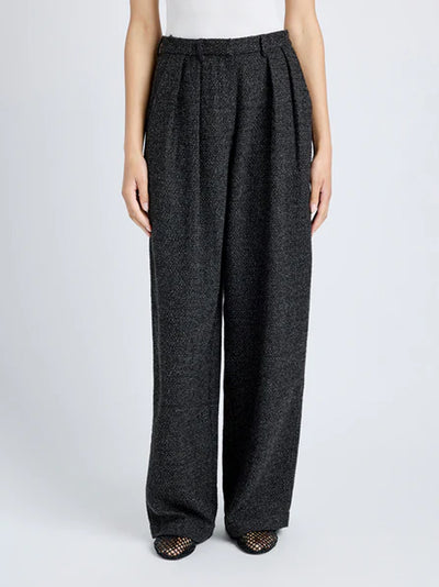 Eleanor Pant In Tweed Black/Alabaster